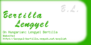 bertilla lengyel business card